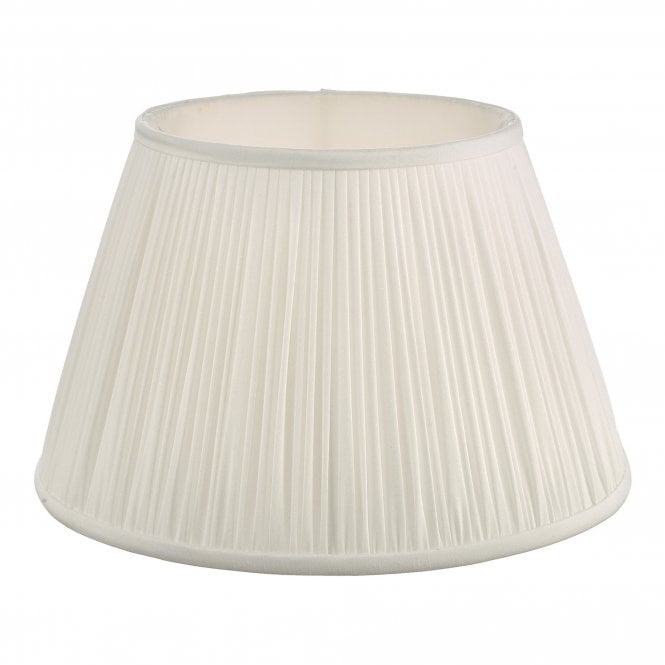 Ulyana Pleated Faux Silk Tapered Drum Shade in Ivory - 35cm