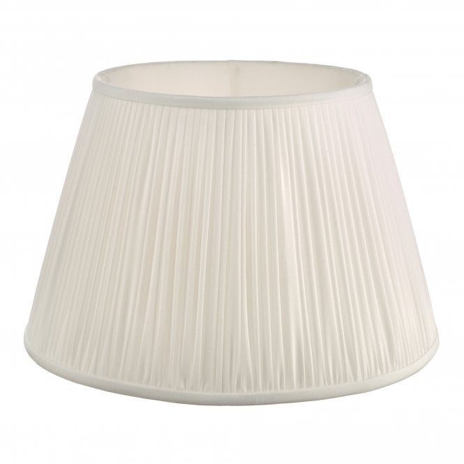 Ulyana Pleated Faux Silk Tapered Drum Shade in Ivory - 40cm