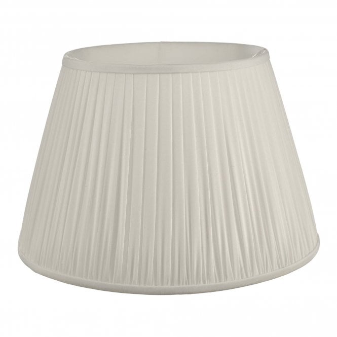 Ulyana Pleated Faux Silk Tapered Drum Shade in Ivory - 45cm
