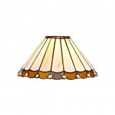 UNA cream and amber glass Tiffany style shade with crystal detailing