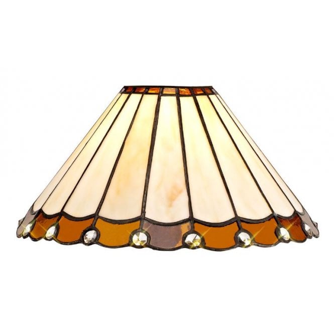 UNA cream and amber glass Tiffany style shade with crystal detailing