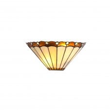 UNA cream and amber glass Tiffany style twin wall washer light with crystal detailing