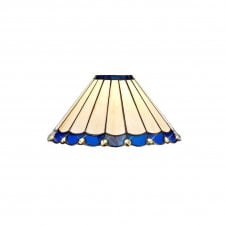UNA cream and blue glass Tiffany style shade with crystal detailing