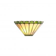UNA cream and green glass Tiffany style twin wall washer light with crystal detailing