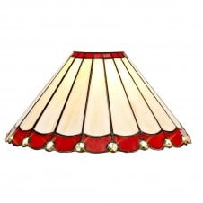 UNA cream and red glass Tiffany style shade with crystal detailing