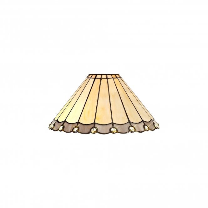 UNA Tiffany 30cm Non-Electric Shade | Grey, Cream & K9 Crystal | Handcrafted