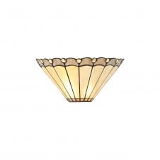 UNA Tiffany Wall Lamp | 2 x E14 | Grey, Cream & K9 Crystal | Handcrafted
