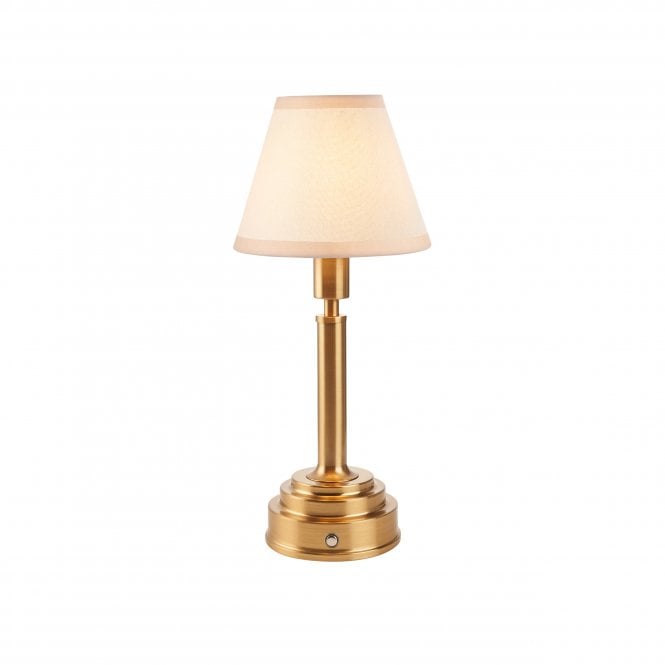 Upton Rechargeable Table Lamp with Ivy Shade in Vintage White