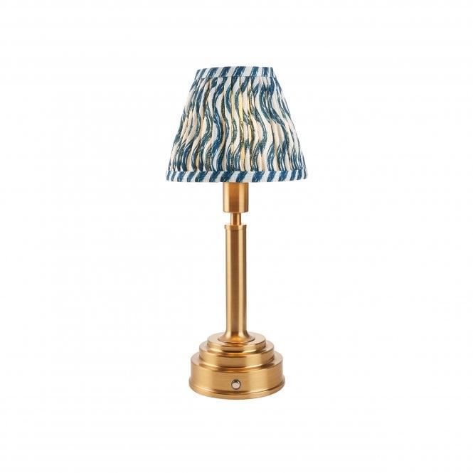 Upton Rechargeable Table Lamp with Ripple Shade in Marlin Blue