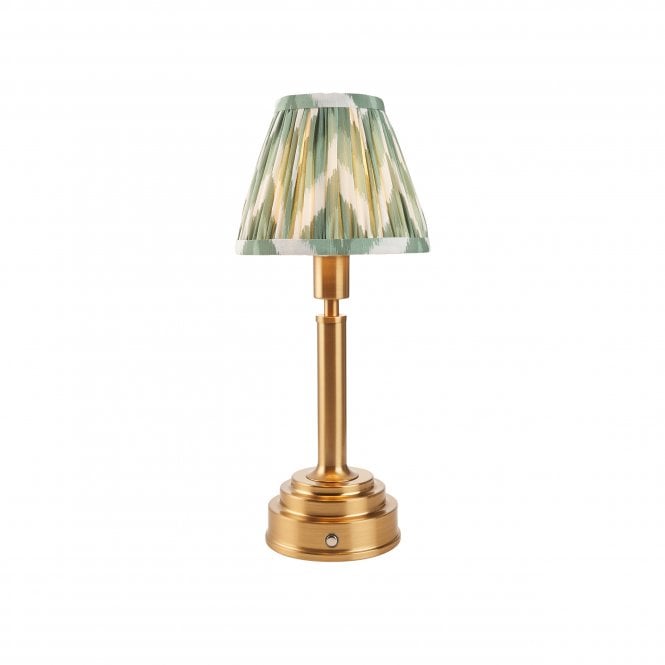 Upton Rechargeable Table Lamp with Zigzag Shade in Cotswold Green