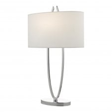 UTARA Oval Table Lamp Polished Chrome With Shade