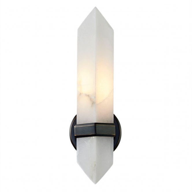 Valencia 1 Light Wall Light - Urban Bronze With Alabaster Shade