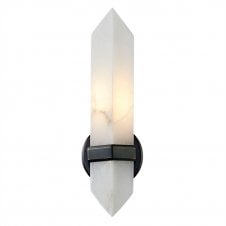 Valencia 1 Light Wall Light - Urban Bronze With Alabaster Shade