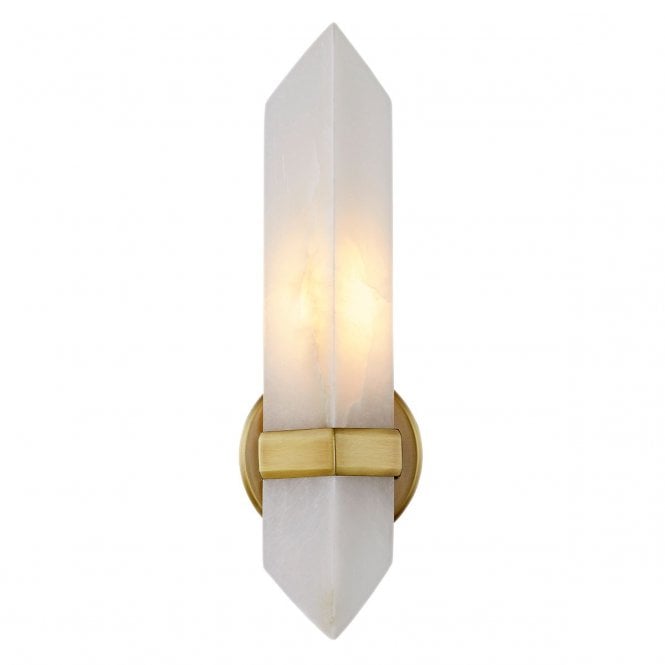 Valencia 1 Light Wall Light - Vintage Brass With Alabaster Shade