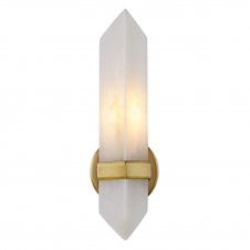 Valencia 1 Light Wall Light - Vintage Brass With Alabaster Shade