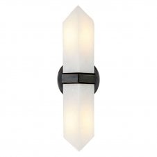 Valencia 2 Light Wall Light - Urban Bronze With Alabaster Shade