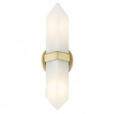 Valencia 2 Light Wall Light - Vintage Brass With Alabaster Shades