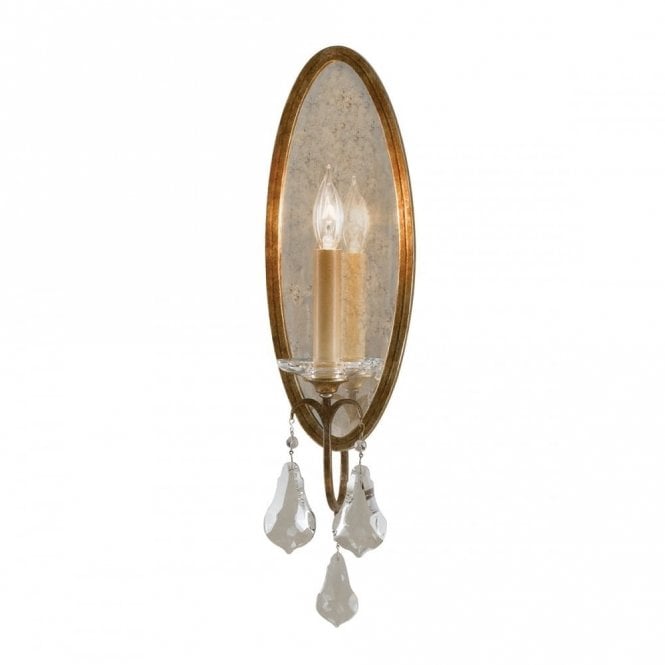 VALENTINA light bronze single wall light with clear glass droplets