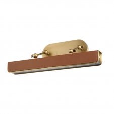 Valise Picture Medium LED Picture Light - Vintage Brass/Cognac Leather