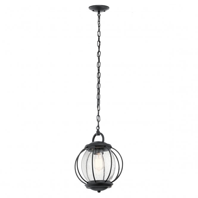 VANDALIA classic exterior hanging chain lantern with seeded glass (small)