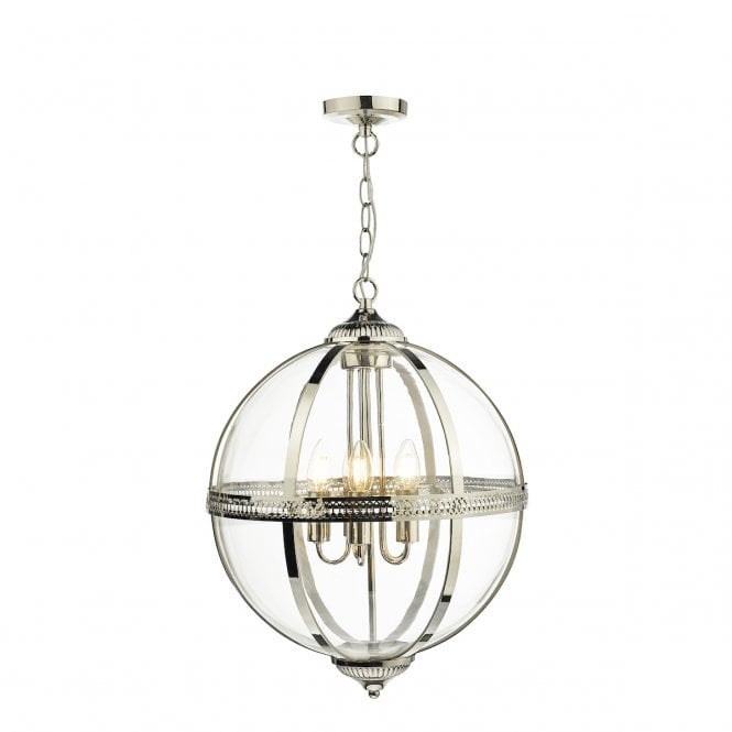 VANESSA 5 Light Pendant Polished Nickel And Clear