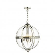 Victorian Style Glass Globe 5 Light Chandelier 
