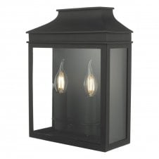 VAPOUR 2 light outdoor coach lantern in black