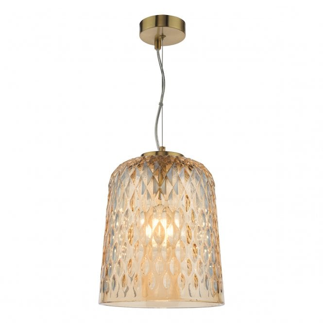 Varius Pendant in Natural Brass with Amber Glass Shades