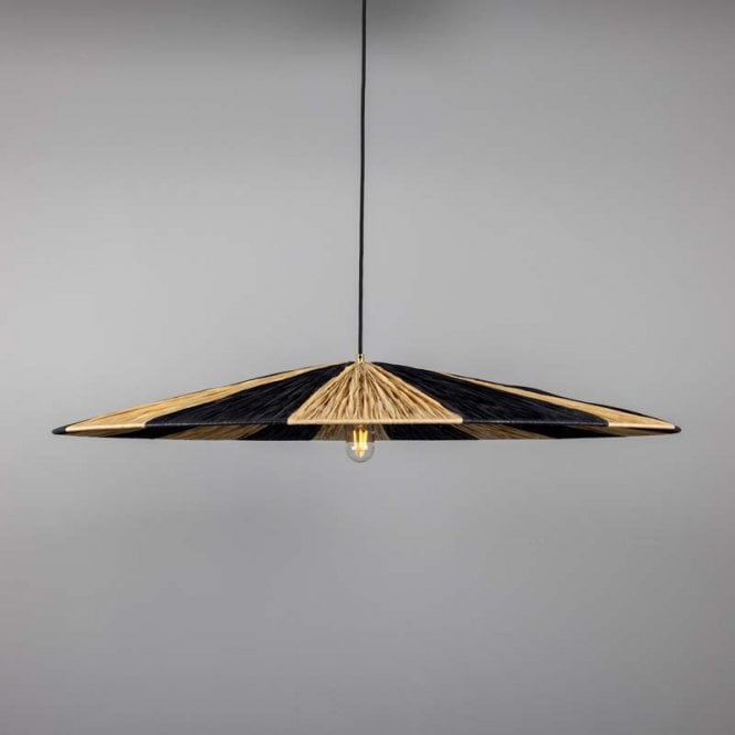 VERNON Raffia Striped Ceiling Pendant | 98cm Shade