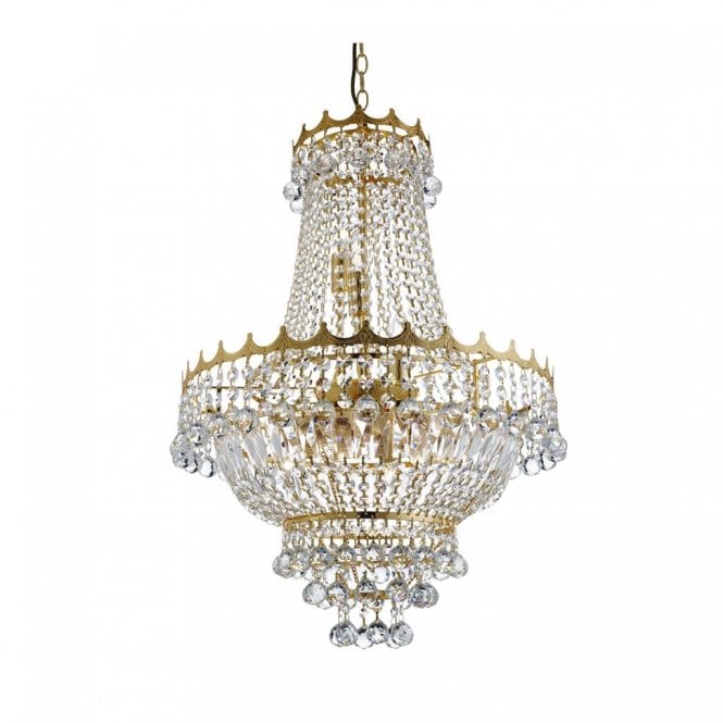 VERSAILLES - 9 LIGHT 52CM GOLD CRYSTAL CHANDELIER