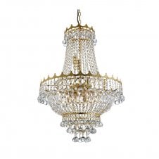 Crystal Chandelier With Gold Crowns | Lighting Company 