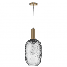 Bronze Suspension With VIDRO Dimpled Smoked Glass Easy Fit Shade (small)