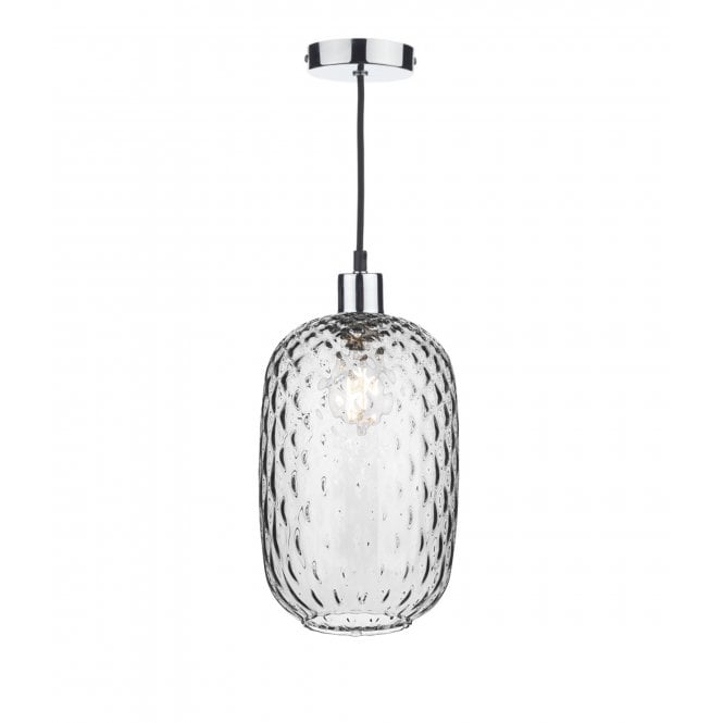 Vidro Pendant in Polished Chrome & Smoked Glass