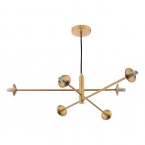 Vignette 6 Light Pendant in Aged Brass (Fitting Only)