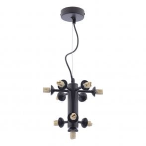 VINE 10 Light Pendant Satin Black Fitting