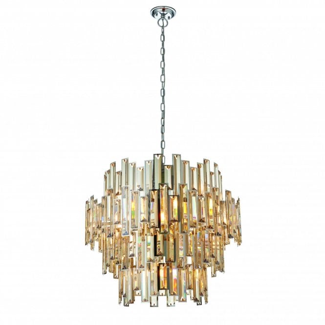 VIVIANA 15 light chrome and champagne crystal chandelier
