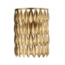 gold wall light with leaf design