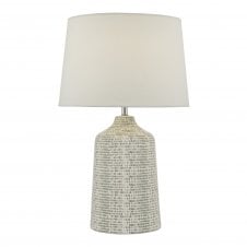 VONDRA Satin Grey Ceramic Table Lamp With Shade