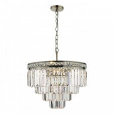 VYANA 4 Light Ceiling Pendant Antique Brass Crystal