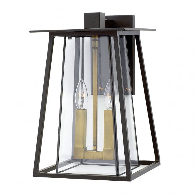 WALKER exterior wall lantern in buckeye bronze with bevelled glass (large)
