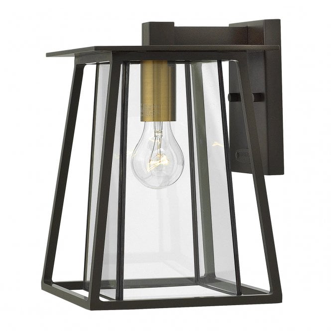 WALKER exterior wall lantern in buckeye bronze with bevelled glass (medium)