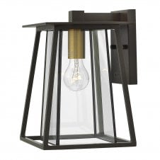 WALKER exterior wall lantern in buckeye bronze with bevelled glass (medium)