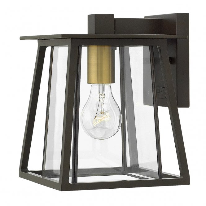 WALKER exterior wall lantern in buckeye bronze with bevelled glass (small)