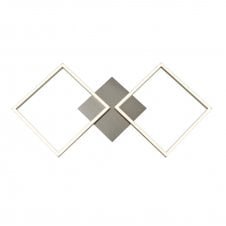 WALL Art 2 Light Satin Silver Square Led Wall Flush Fitting