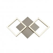 WALL ART 2 Light Square Led Wall Flush Fitting Satin Silver