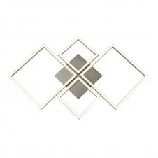 WALL Art 4 Light Square Led Wall Flush Fitting Satin Silver