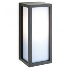 WARWICK box wall light with opal diffuser in graphite finish
