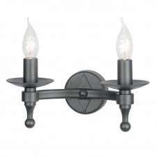 WARWICK Medieval black wrought iron double wall light