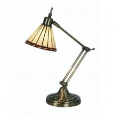 WASHINGTON Tiffany Table Desk Lamp in Antique Brass