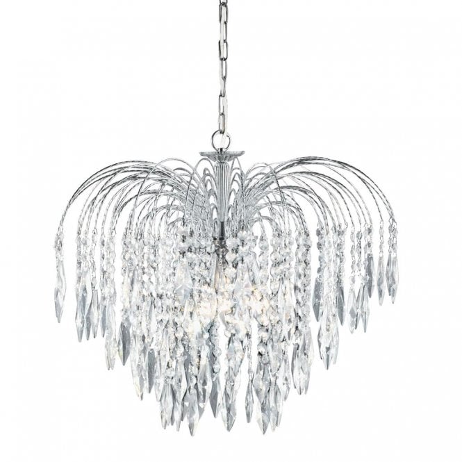 WATERFALL chrome & crystal cascading chandelier